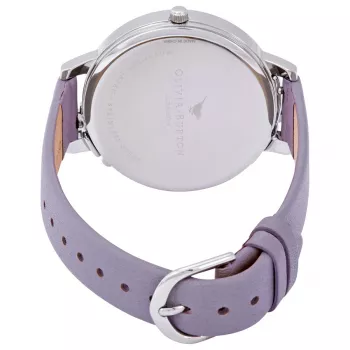OLIVIA BURTON relógio de senhora OB16CB05 38mm caixa de aço inoxidável em tom de ouro rosa bracelete de pele rosa claro