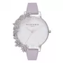 OLIVIA BURTON relógio de senhora OB16CB05 38mm caixa de aço inoxidável em tom de ouro rosa bracelete de pele rosa claro