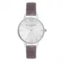 OLIVIA BURTON Relógio de mulher OB16DE04 34 mm caixa em aço inoxidável dourado rosa bracelete de pele cinzenta quartzo analógico