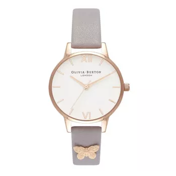 Relógio de mulher Olivia Burton OB16MDW39 30 mm aço inoxidável pele cinzento