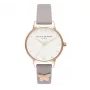 Relógio de mulher Olivia Burton OB16MDW39 30 mm aço inoxidável pele cinzento