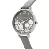 OLIVIA BURTON relógio de senhora analógico de quartzo OB16MV96 34 mm caixa de aço inoxidável em tom de ouro rosa mostrador azul-escuro Celestial com glitter bracelete de pele preta