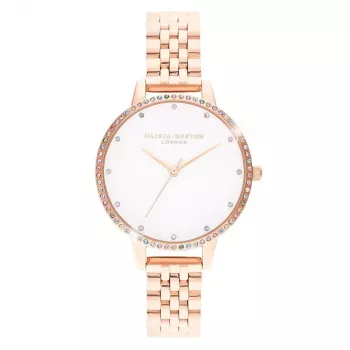 Relógio OLIVIA BURTON mulher OB16RB21 34mm rosé aço inoxidável pele cinzenta