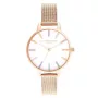 Relógio Olivia Burton senhora OB16RB24 34mm aço inoxidável prateado mostrador branco abelha arco-íris pele cinzenta