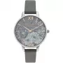 OLIVIA BURTON relógio para senhora OB16TZ05 34 mm analógico de quartzo caixa de aço inoxidável mostrador cinzento Mink bracelete de couro cinzenta