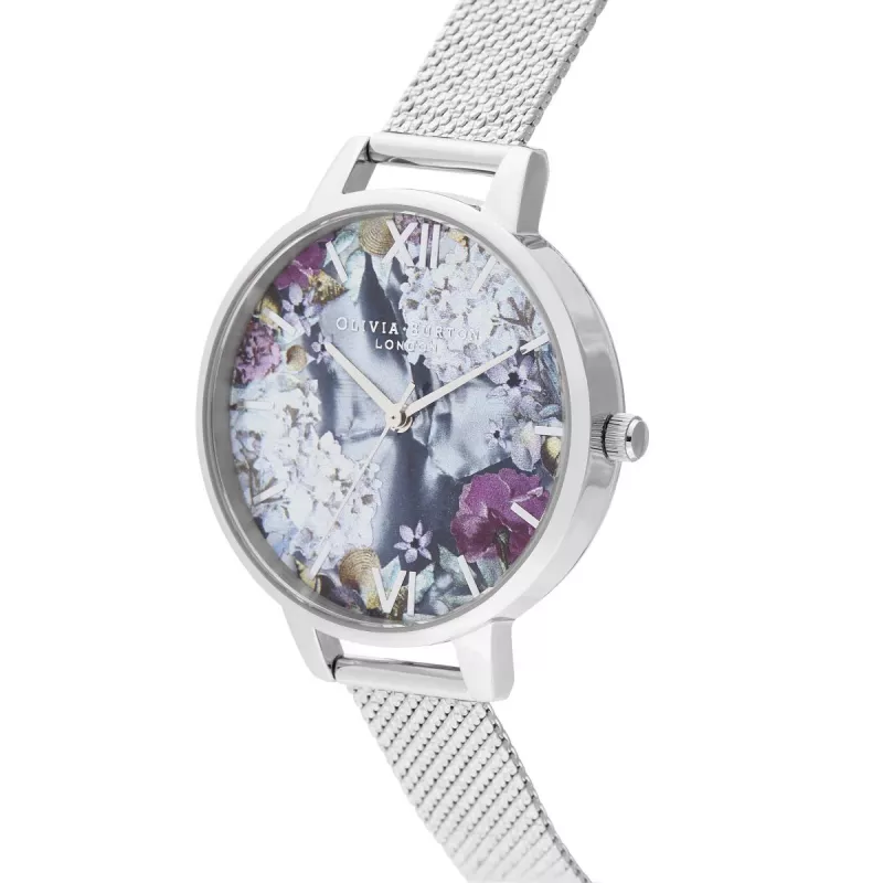 Relógio de mulher Olivia Burton OB16US11 34mm ouro rosa aço inoxidável e lilás pele vegana