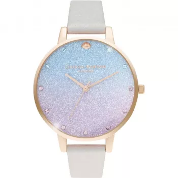 Relógio de mulher OLIVIA BURTON OB16US47 38 mm ouro rosa pele cinzento