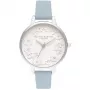 OLIVIA BURTON relógio de senhora Wishing Watch OB16AR04 – 34mm caixa de aço inoxidável, bracelete de pele cinzenta, mostrador branco/prateado com motivo celestial