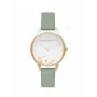 Olivia Burton relógio de senhora Wishing Watch OB16CH17 - 30 mm caixa de aço inoxidável em tom de ouro rosa, bracelete de pele cinzenta, mostrador branco em madrepérola com motivo de abelhas e flores