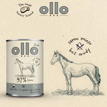 OLLO Pure Horse Alimento Húmido Mono para Cães 850g
