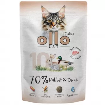 Ollo saqueta para gatos n.º 10 coelho e pato 85 g