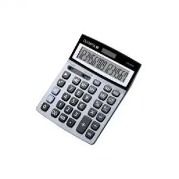 OLYMPIA LCD 6016 Calculadora de bolso azul, LCD de 12 dígitos, alimentação dupla (pilha e solar), imposto, margem, total geral, memória 4684