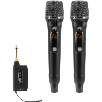 OMNITRONIC Conjunto FAS TWO + 2 microfones dinâmicos sem fios 660-690MHz (20000972)