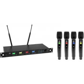 OMNITRONIC UHF-604 sistema de microfone sem fios UHF de 4 canais 520-554 MHz 13063605