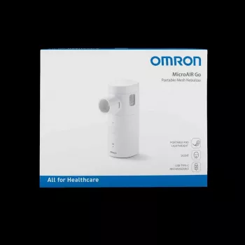 Nebulizador OMRON MicroAIR GO U300 - Nebulizador portátil de malha vibratória para adultos e crianças, prático, silencioso <20 dB, inclui máscaras e pilhas
