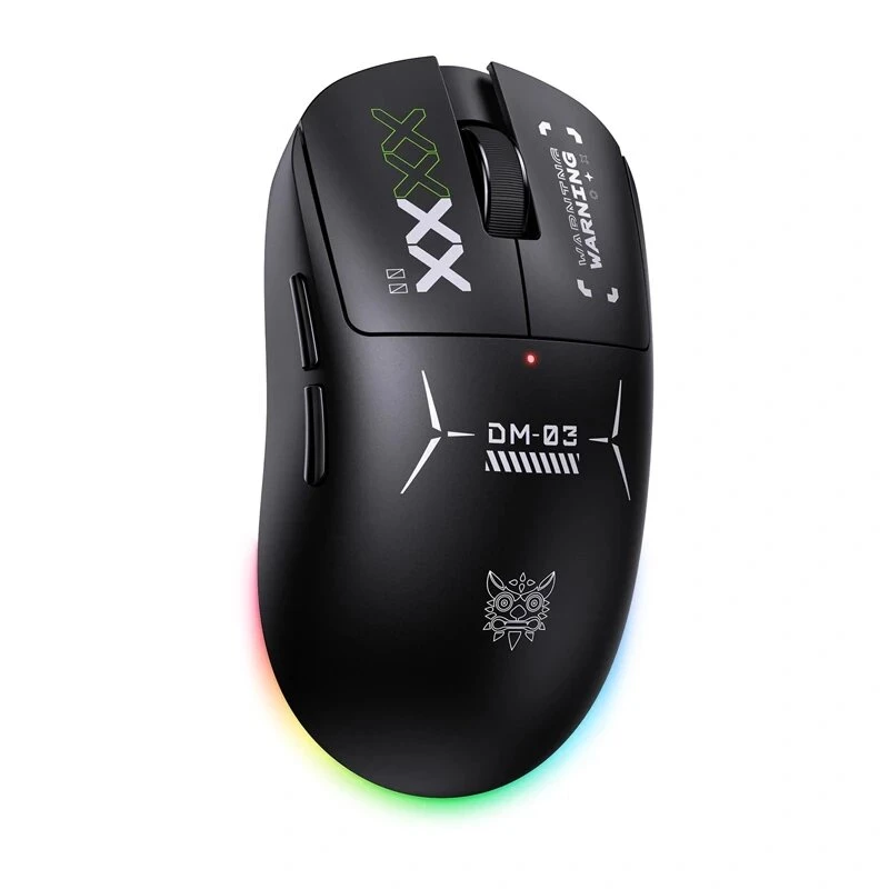 Rato gaming ONIKUMA DM03 RGB – rato ótico com fio, 6400 DPI, 7 botões programáveis, design ergonómico para destros, preto