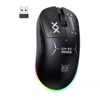 Rato gaming ONIKUMA DM03 RGB – rato ótico com fio, 6400 DPI, 7 botões programáveis, design ergonómico para destros, preto