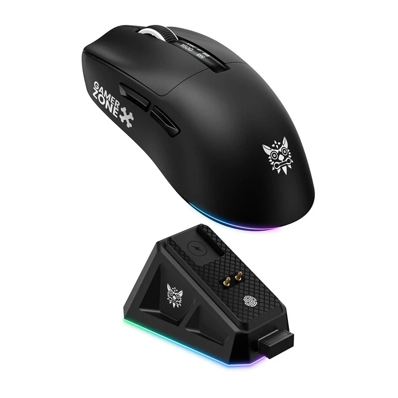 ONIKUMA DM07 rato gaming RGB, com fio/sem fios 2,4G, PAW3311, 24000 DPI, 1000 Hz, 500 mAh, preto