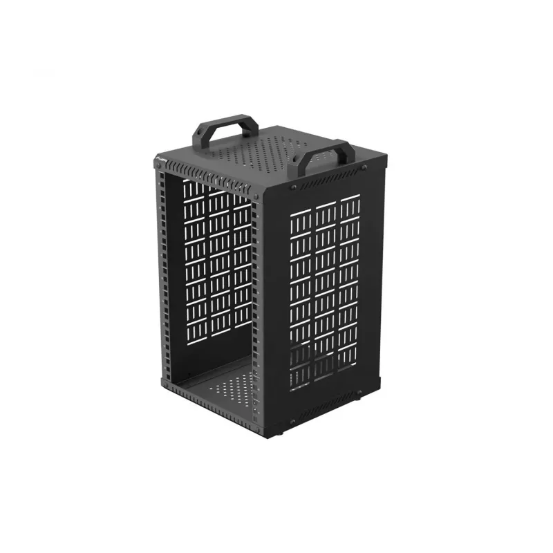 Open Rack 10 9U 280x300 preto montagem na parede estrutura aberta