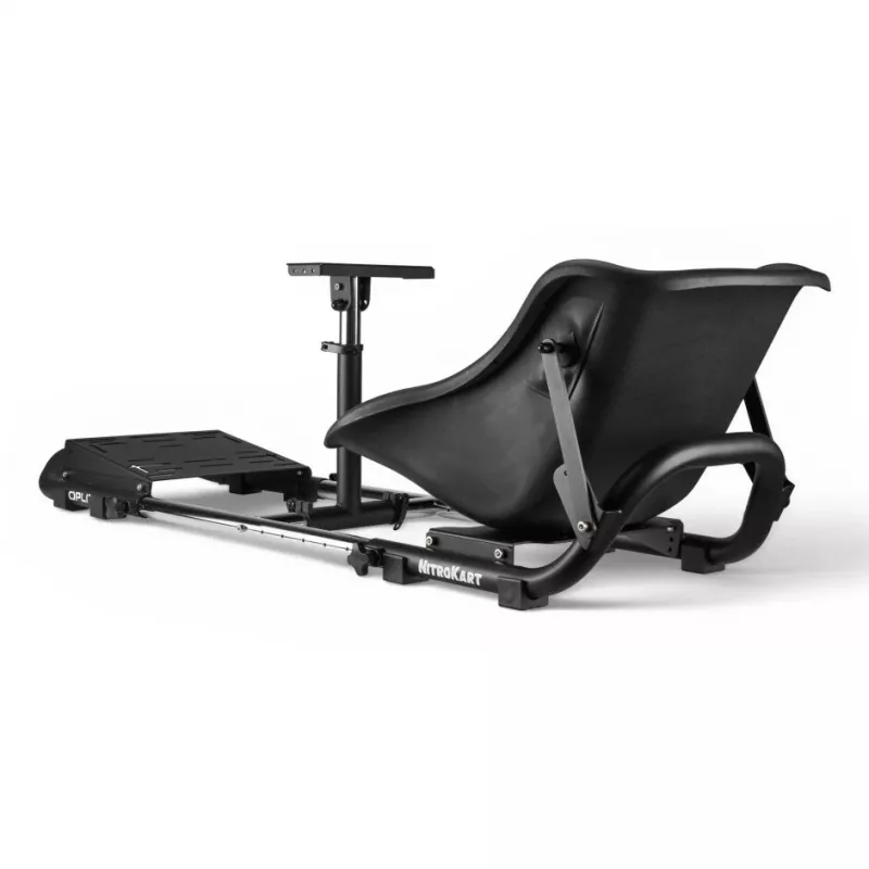 Cockpit de corrida Oplite 104317 NitroKart V2 – estrutura de sim racing em aço preto com banco tipo balde ajustável