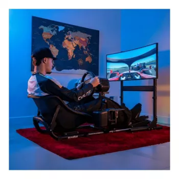 Oplite Nitrokart Monitor Stand V2 preto, para simuladores de voo/corridas