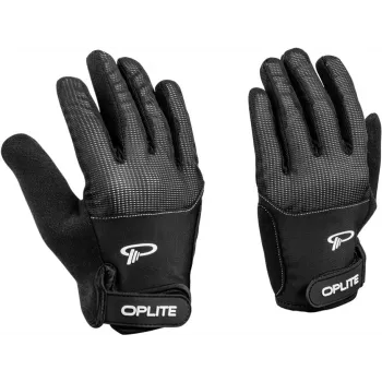 Oplite OP-GLOVE M luvas de sim racing - preto - pele sintética - poliéster - silicone - spandex - 100 mm - 224 mm - 150 g