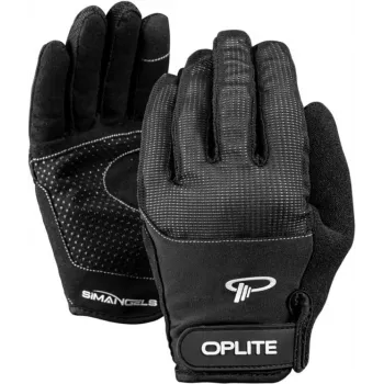 Oplite OP-GLOVE M luvas de sim racing - preto - pele sintética - poliéster - silicone - spandex - 100 mm - 224 mm - 150 g