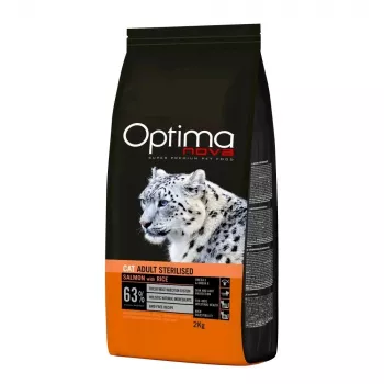 OPTIMANOVA Gato Adult Esterilizado Salmão e Arroz - Alimento seco - 2kg