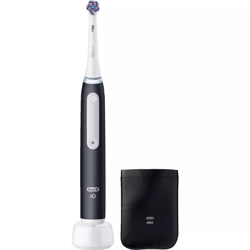 Escova de dentes elétrica Oral-B iO White Clean, preto/branco com estojo de viagem