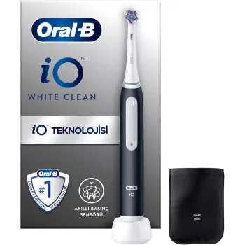 Escova de dentes elétrica Oral-B iO White Clean, preto/branco com estojo de viagem