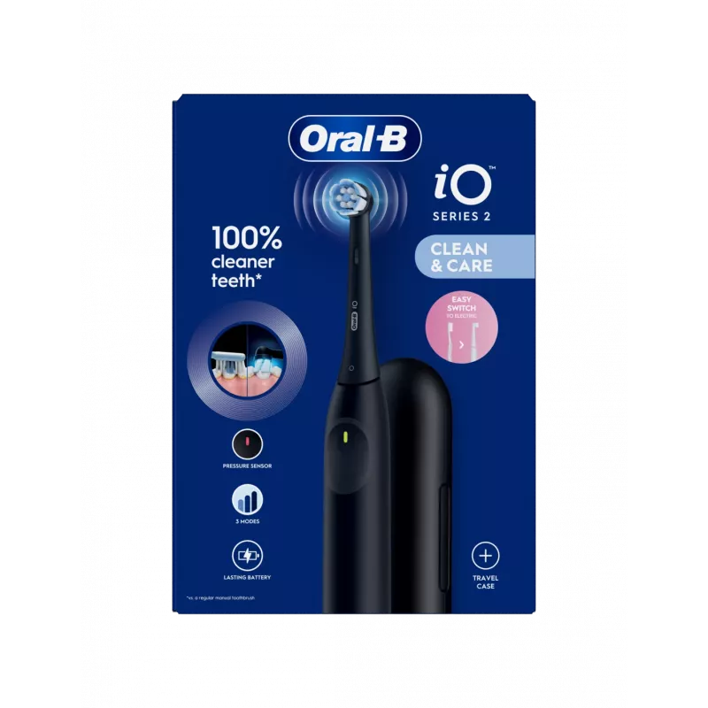 ORAL-B iO2 Night Black Escova de dentes elétrica com estojo de viagem