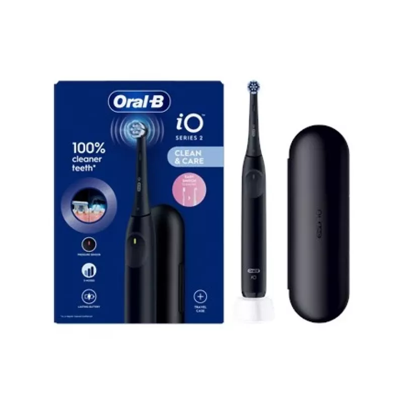 ORAL-B iO2 Night Black Escova de dentes elétrica com estojo de viagem