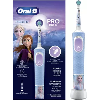 Oral-B Vitality PRO Kids Frozen escova de dentes elétrica para crianças, recarregável, 2 modos, 1 cabeça de escova, azul