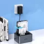 ORICO 6626C3-C-V1 Dock de 2 baías com função de clonagem offline para HDD/SSD SATA de 2,5 polegadas/3,5 polegadas - cinzento