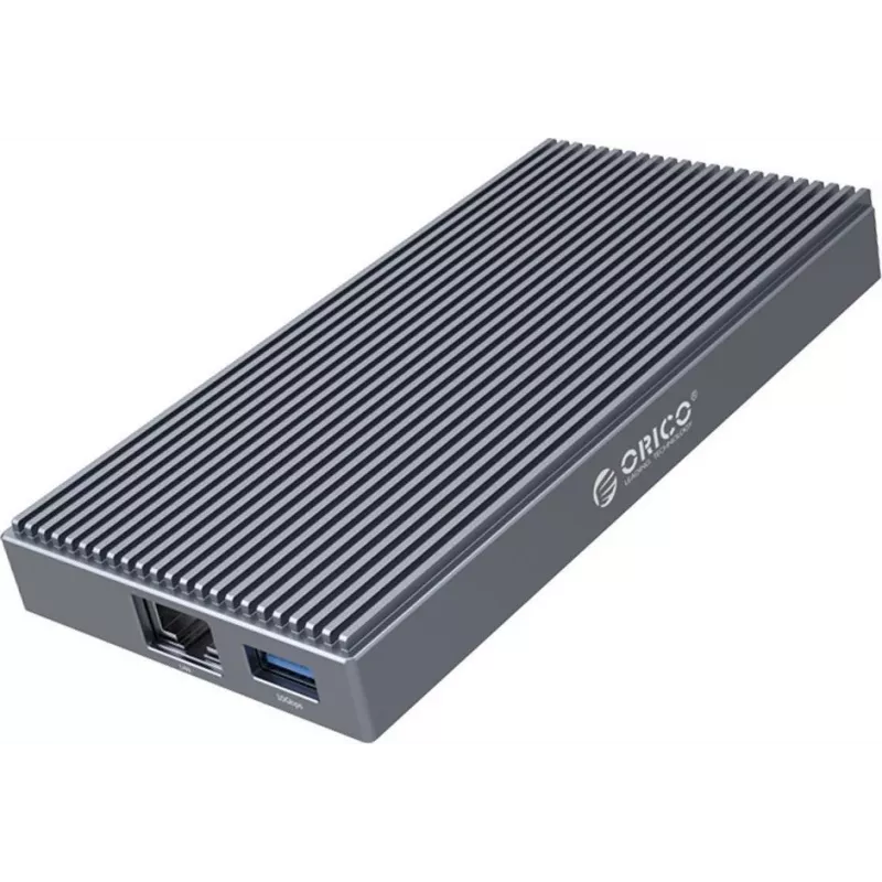 Docking station ORICO M.2 NVMe com PD 100W ativo, HDMI 2.0, áudio, RJ-45, leitor de cartões - cinzento (CDH-9N-GY-BP)