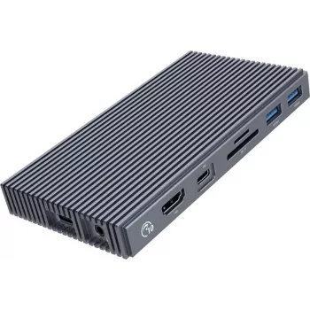 Docking station ORICO M.2 NVMe com PD 100W ativo, HDMI 2.0, áudio, RJ-45, leitor de cartões - cinzento (CDH-9N-GY-BP)