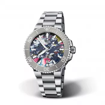 ORIS Aquis Date Calibre 400 Automático Mostrador Azul Bracelete de Aço Inoxidável 41,50 mm 7766-4150-Set