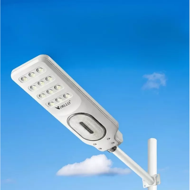 ORLLO Candeeiro solar de rua LED 400W com painel 28W, sensor de movimento e comando, 2713LM, 6500K