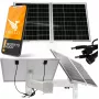 ORLLO SM6030 PRO carregador solar portátil 60W com 4 painéis monocristalinos dobráveis, USB-C PD 45W, USB-A QC3.0, saída DC para powerbanks, smartphones, portáteis