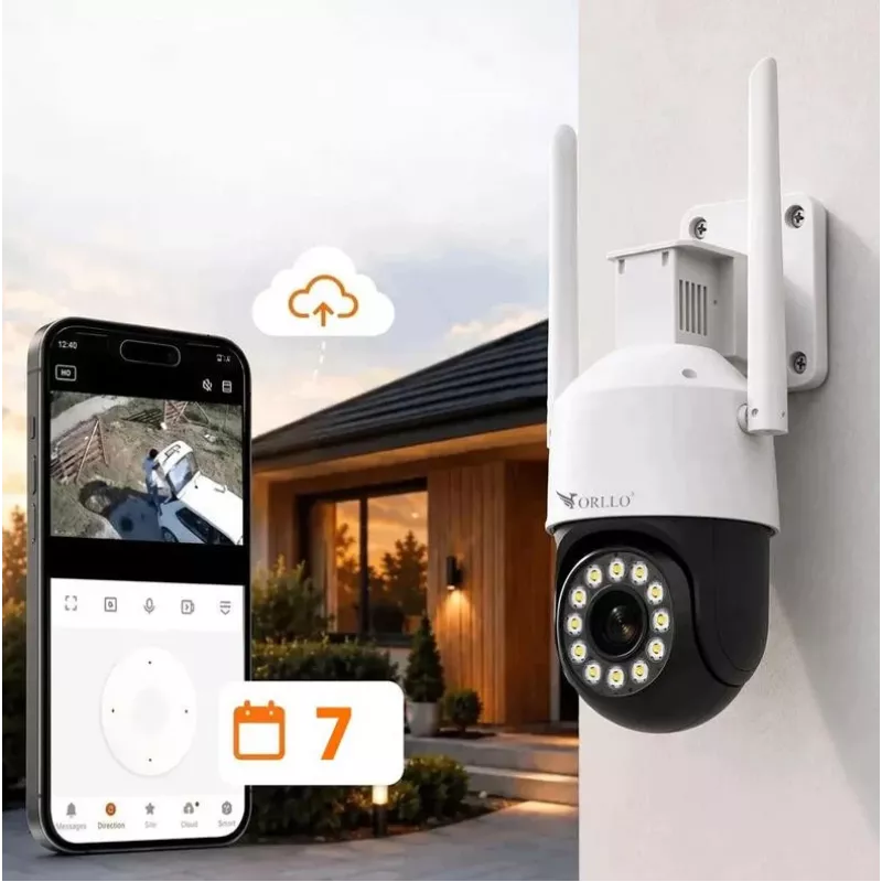 Câmara IP PTZ ORLLO TZ11 4K 8MP com Wi-Fi e 4G LTE, Tuya Smart, rotação e inclinação, vigilância exterior