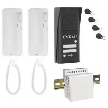 Cyfral COSMO conjunto de intercomunicador de 2 participantes, preto