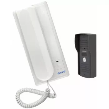 Intercomunicador áudio ORNO OR-DOM-RL-913, 2 fios, montagem à superfície, prateado/cinzento e branco