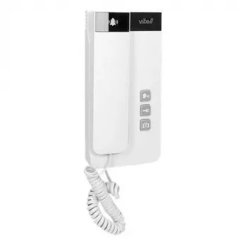 ORNO OR-DOM-SL-923 Intercomunicador de porta com fios de 2 fios para moradia unifamiliar, montagem à superfície, unidade exterior prata/cinzenta, posto interior branco