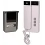 ORNO OR-DOM-SL-923 kit de intercomunicador de 2 fios para moradia unifamiliar, montagem saliente, painel exterior prateado/cinzento, Uniphone branco