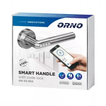Fechadura eletrónica de maçaneta com código ORNO OR-ZS-850, IP44, preta