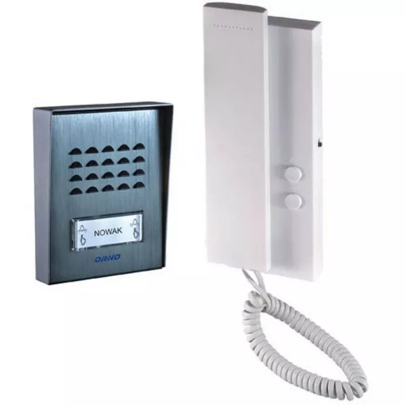 Conjunto de videoporteiro áudio ORNO para moradia unifamiliar, 2 fios, SAGITTA (OR-DOM-SG-918)