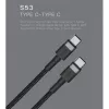 Cabo USB-C para USB-C ORSEN S53 3A 1m azul