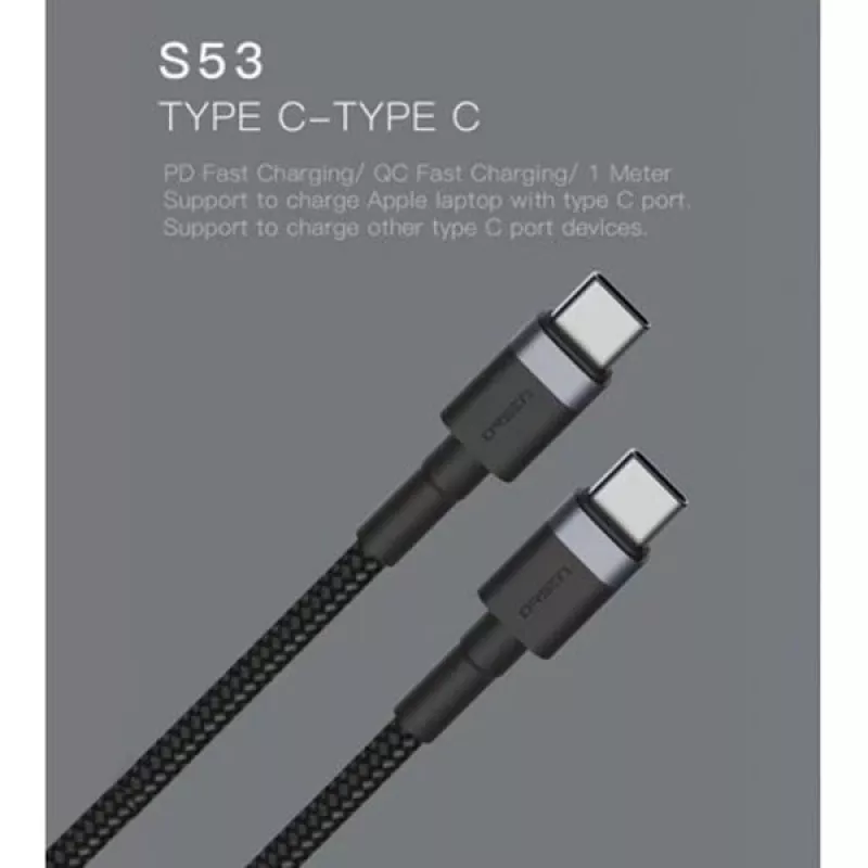 Cabo USB-C para USB-C ORSEN S53 3A 1m azul