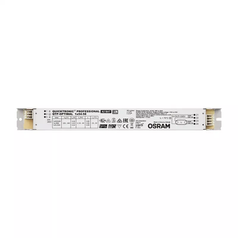 Balastro eletrónico OSRAM QTP-OPTIMAL 1x54-58/220-240 EVG para lâmpadas fluorescentes T5/T8 (16/26mm)