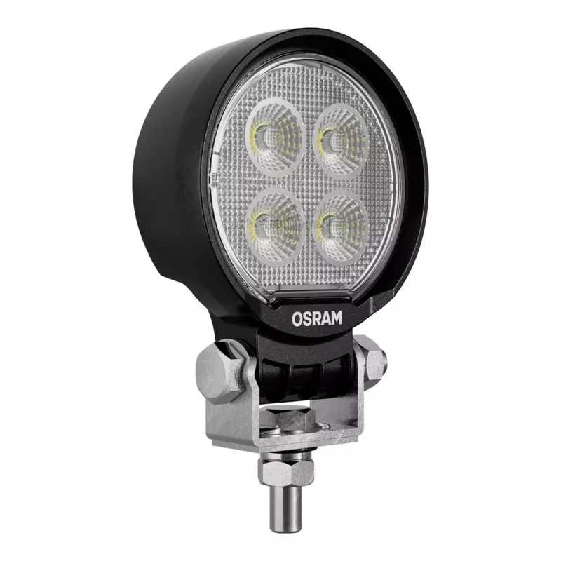 Lâmpada de trabalho LED Osram ROUND WL VX80-WD, 10W, 12/24V, 800lm, 6000K, feixe largo, IP67, ECE R10, ficha DT, 80mm